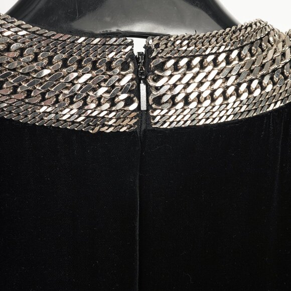 Saint Laurent AW/14 Runway Black Velvet Chain-Embellished Mini Dress - Picture 10 of 14